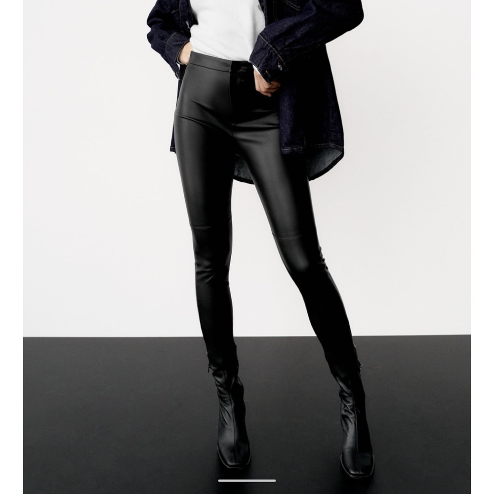 Zara High Waist Faux Leather Pants